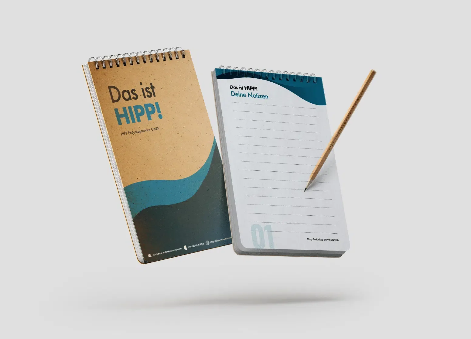 Notizblock-Printdesign für Hipp Endoskopie Service