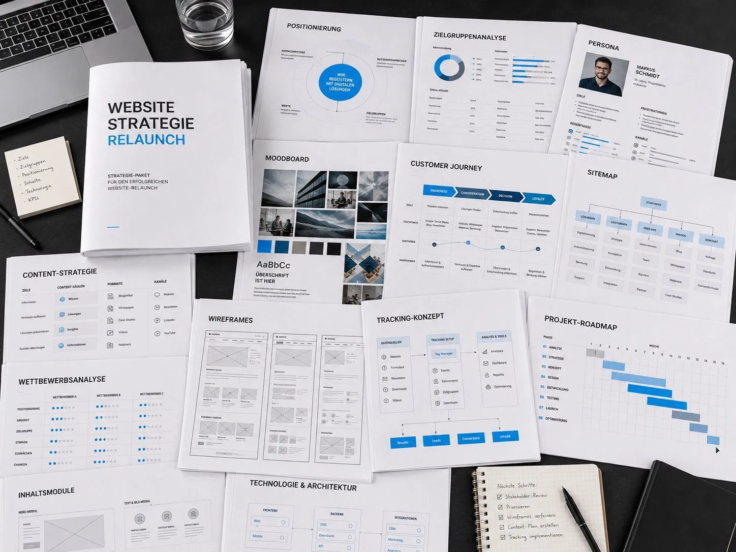 Website-Strategie-Dokument mit Sitemap und Content-Plan – Cateon